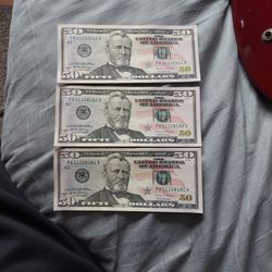 3 2017A 50 Dollar Bills /2 Trinary