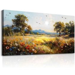 Large Wall Decor For Living Room Canvas Wall Art For Office Wall Decorations For Bedroom Rural Pastoral Painting Artwork Room Home Decor 24x48 In

New