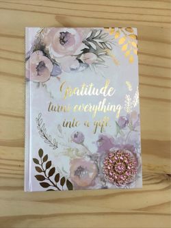 Pooch & Sweetheart Gold Foil Brooch Embellished Hardcover Journal, Gratitude