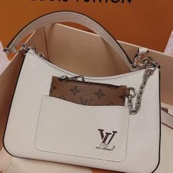 Logo Grained Cow Leather Underarm Bag Handbag Crossbody Shoulder Bag Women Beige