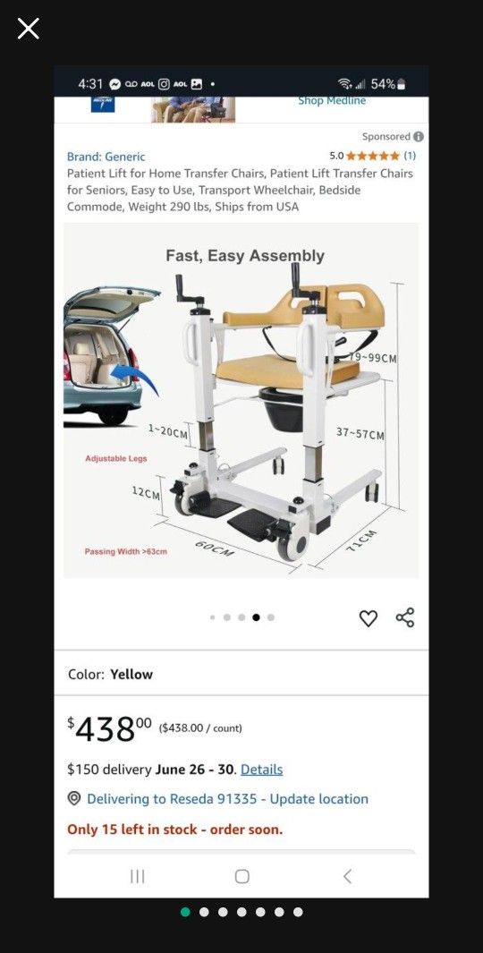 Patient Left Chair And Commod New