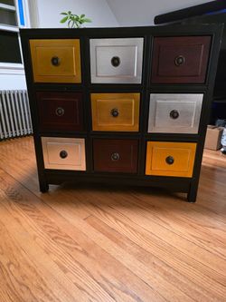 9-Drawer Accent Cabinet with Multicolor Drawers