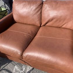 Living Spaces Leather Couch