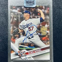 2018 Topps Archives Baseball Alex Wood AUTO /42 Dodgers