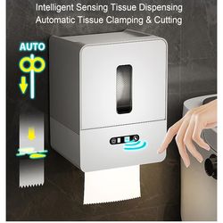 Automatic Paper Towel Dispenser Touchless, Smart Wall Mount Roll Paper Holder, Electric Motion Senso