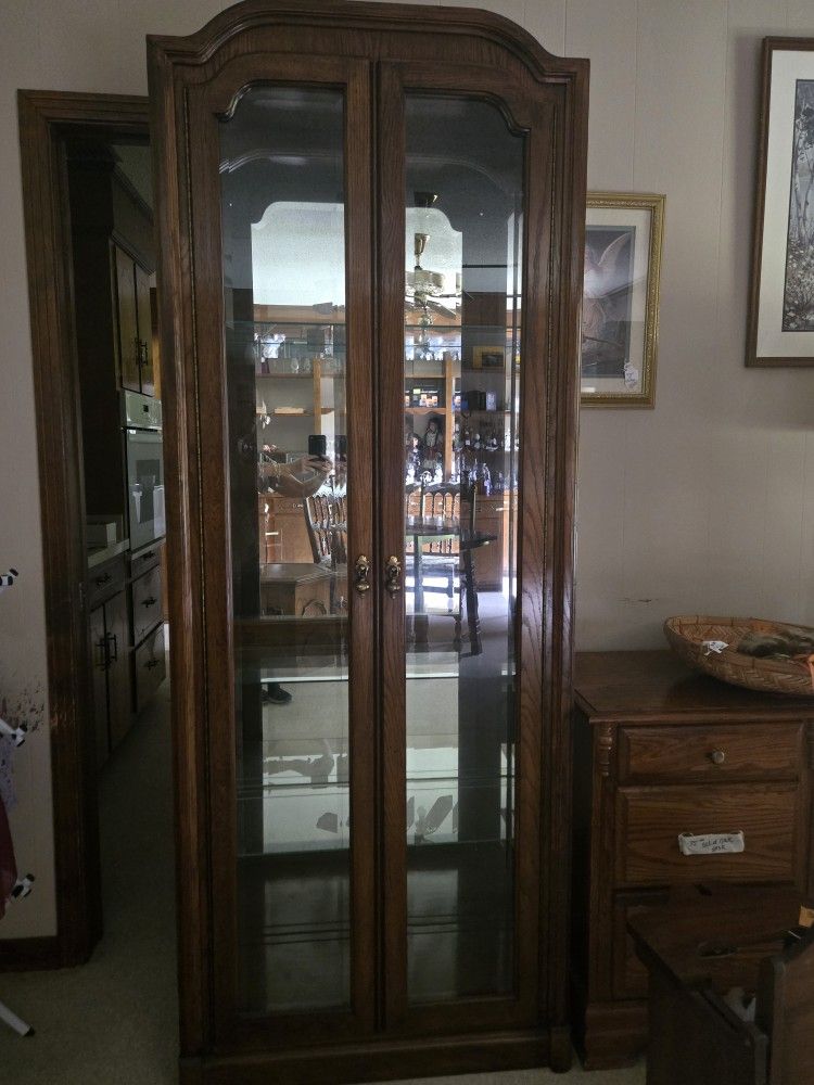 Solid Wood Vintage Display Cabinet