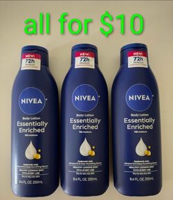 NIVEA Essentially Enriched Body Lotion for Dry Skin with Hyaluronic Acid and Almond Oil, 8.4 fl oz