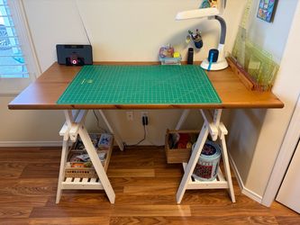IKEA FINNVARD Adjustable Drafting Table — Tilting Solid Wood Top, 60” × 30”