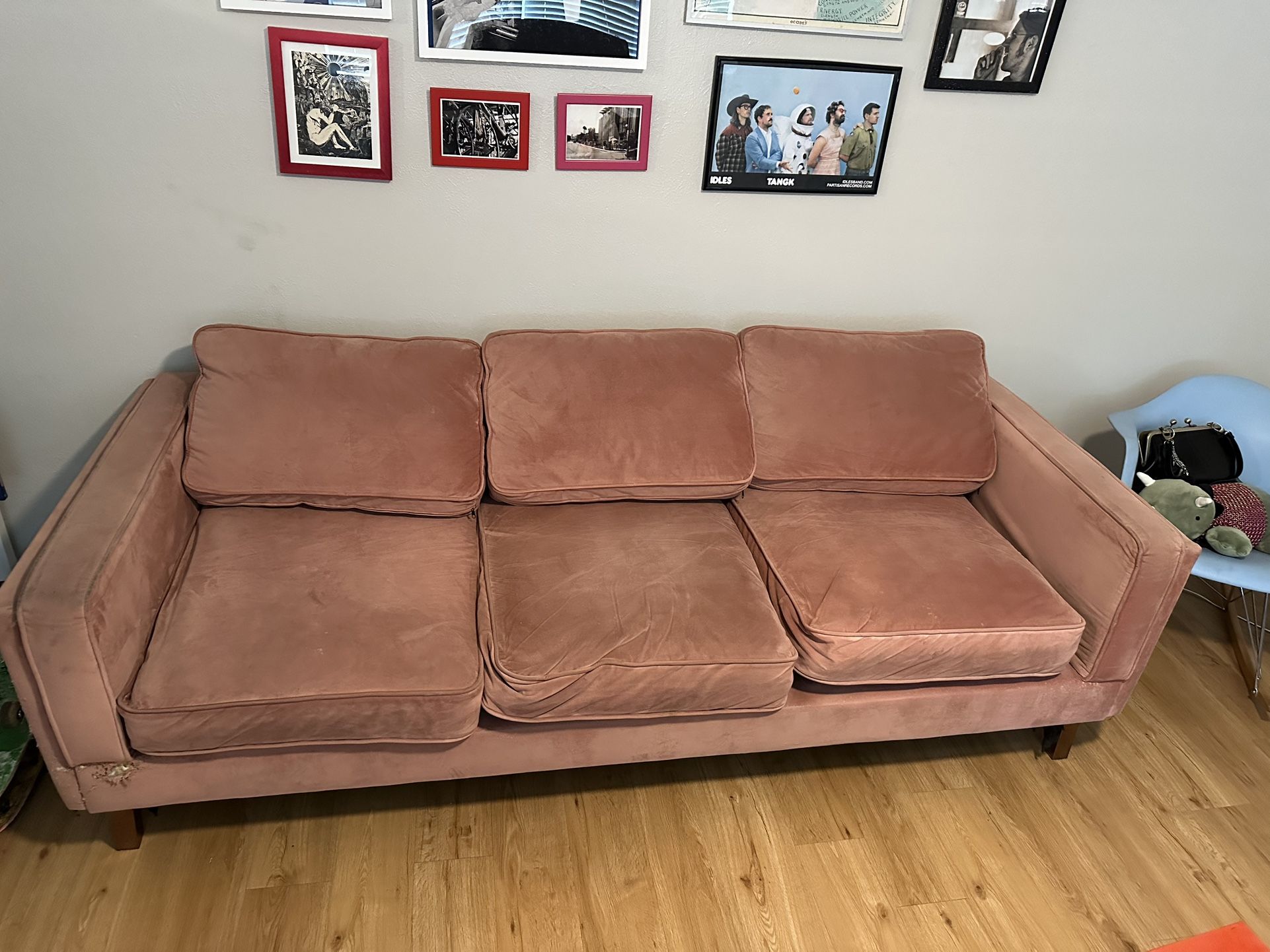 Pink Velvet Couch