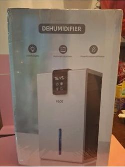 PSOS Dehumidifier, Compact, Quiet, 118oz, Auto Shut-Off When Full, LED Lights