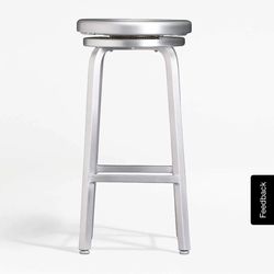 Crate & Barrel Spin Swivel Backless Aluminum Bar Stool
