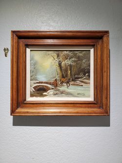 Vintage Original Oil Painting By Harms 8"x10 In Perfect Condition