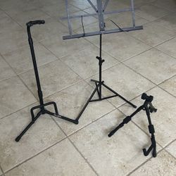 Guitar Stand And Folding Music Stand For Sheets