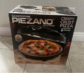 New PIEZANO 12 Inch Electric Indoor Pizza Oven Heats up to 800˚F - Pizza Maker with Ceramic Stone for Crispy Crust Pizza, Cooks in Under 6 Minutes, Co