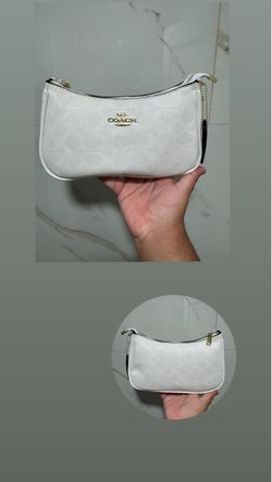 Coach White Signature Canvas Shoulder Bag