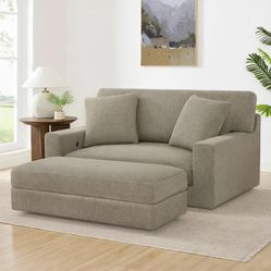 Thomasville Gilroy Fabric Oversized Storage Chair and Storage Ottoman $499.99