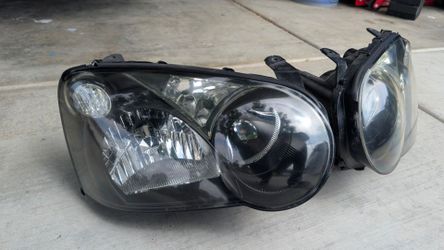 Genuine OEM Subaru JDM STi H.I.Ds  black housing headlights 04-05 blob eye