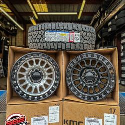 KMC WHEEL AND TIRE PACKAGES 17" 6X139 TOYOTA CHEVY GMC FITMENT