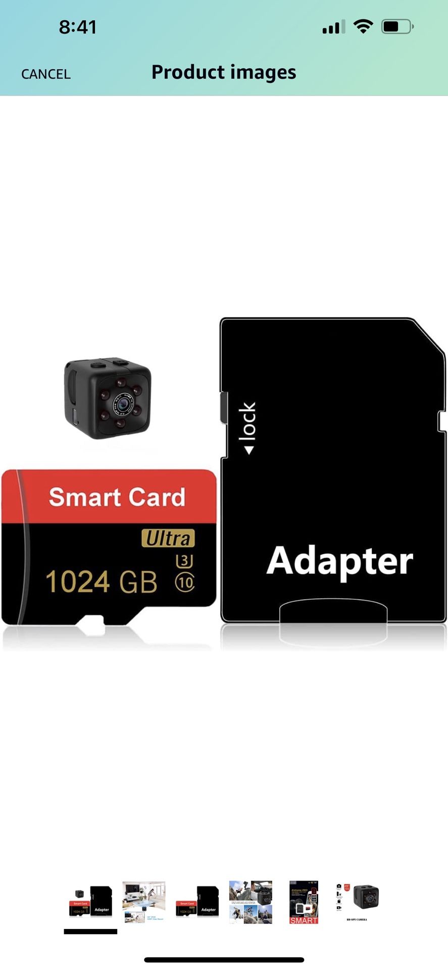 Mini Spy Camera Include 1000G SD Card Hidden Camera HD Video Recording, Extreme PRO 1TB microSD with Adapter, Small Dog Camera Nanny Cam Baby Monitor