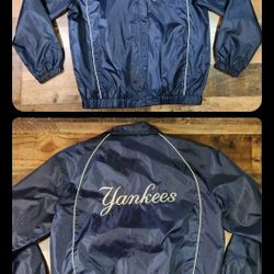 New York Yankees Windbreaker Jacket Men's XL Blue Full Zip Spell Out