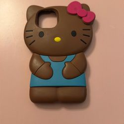 3d Hello kitty case for iphone14 (brown)