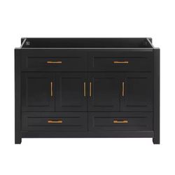 48 inch Bathroom Vanity with Soft-Close Doors and Drawers (Black)