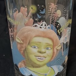 McDonalds Shrek The Third Glass Cup Fiona DreamWorks 2007 Vintage Collectible 5"