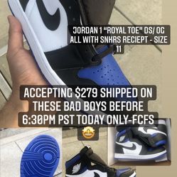 Jordan 1 “Royal Toe” DS Sz 11