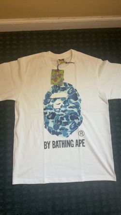 Blue and white bape tee