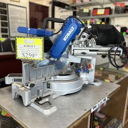 96091 Used Kobalt 12” 15amp Dual Bevel Sliding Compound Corded Miter Saw W/Dust Bag 578323