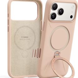 TORRAS Q3 Silicone 360 Spin for iPhone 17 Pro Case with Stand, Fit for MagSafe, Magnetic Ring Kickstand with Camera Control, Liquid Silicone Rubber So