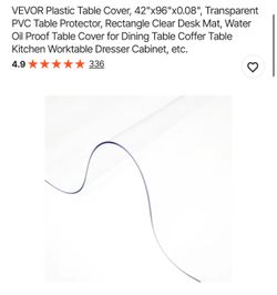 Plastic Table Cover, 42"x96"x0.08", 