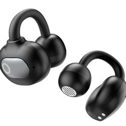Open Ear Earbuds, 30H Playtime Bluetooth Earbuds IPX5 Waterproof Bluetooth 5.4 Ear Buds with Digital Display Comfortable Lightweight Clip on Headphone