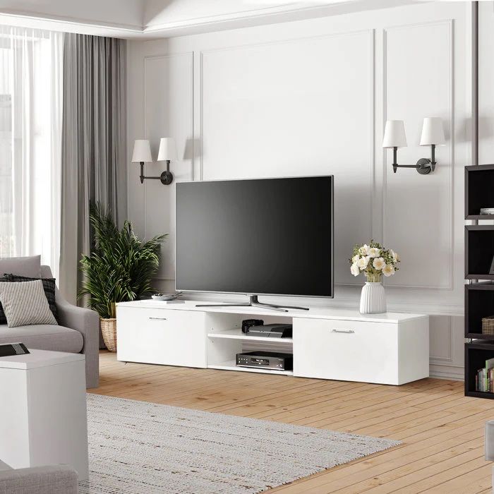 White TV Stand - Holds Up To 65" TV