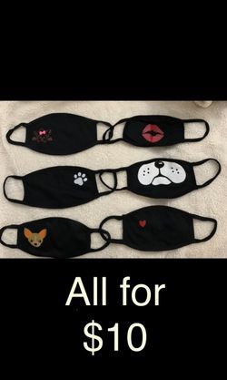 cute face mask all for $10