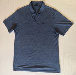 TravisMathew Men's The Heater Blue Golf Polo Large