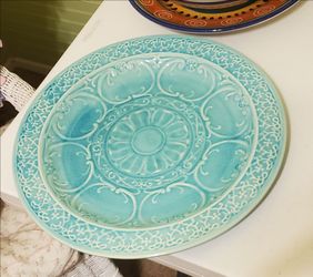 Large zazen stoneware platter