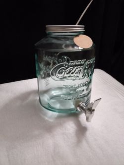 1.3 Gallon Cola Glass Beverage Dispenser - 100% Recycled Glass