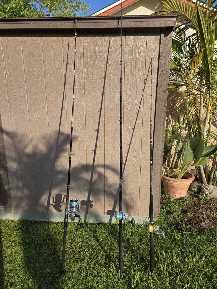 Shimano And Avet reels With Fishing Rods