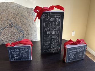 Cute Christmas Chalkboard Signs. Santa’s Cafe:  Decor, Decorations. 