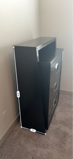 Black Chest of Drawers with Silver Handles