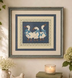 Framed Geese Print Country Cottage Wall Art