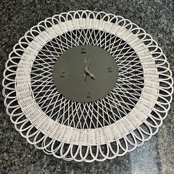 Rattan Boho Wall Clock Bohemian Home Decor Wicker Clock 