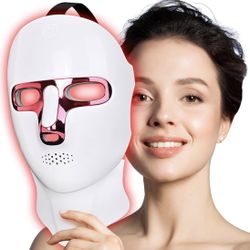 Therapy Mask for Face - 7+1 Colors LED Light Facial Mask,Cordless,USB Rechargeable