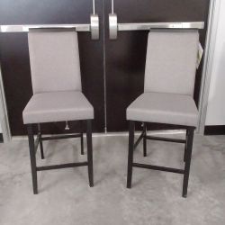 Grey Counter Height Bar Stools, Set Of Two 