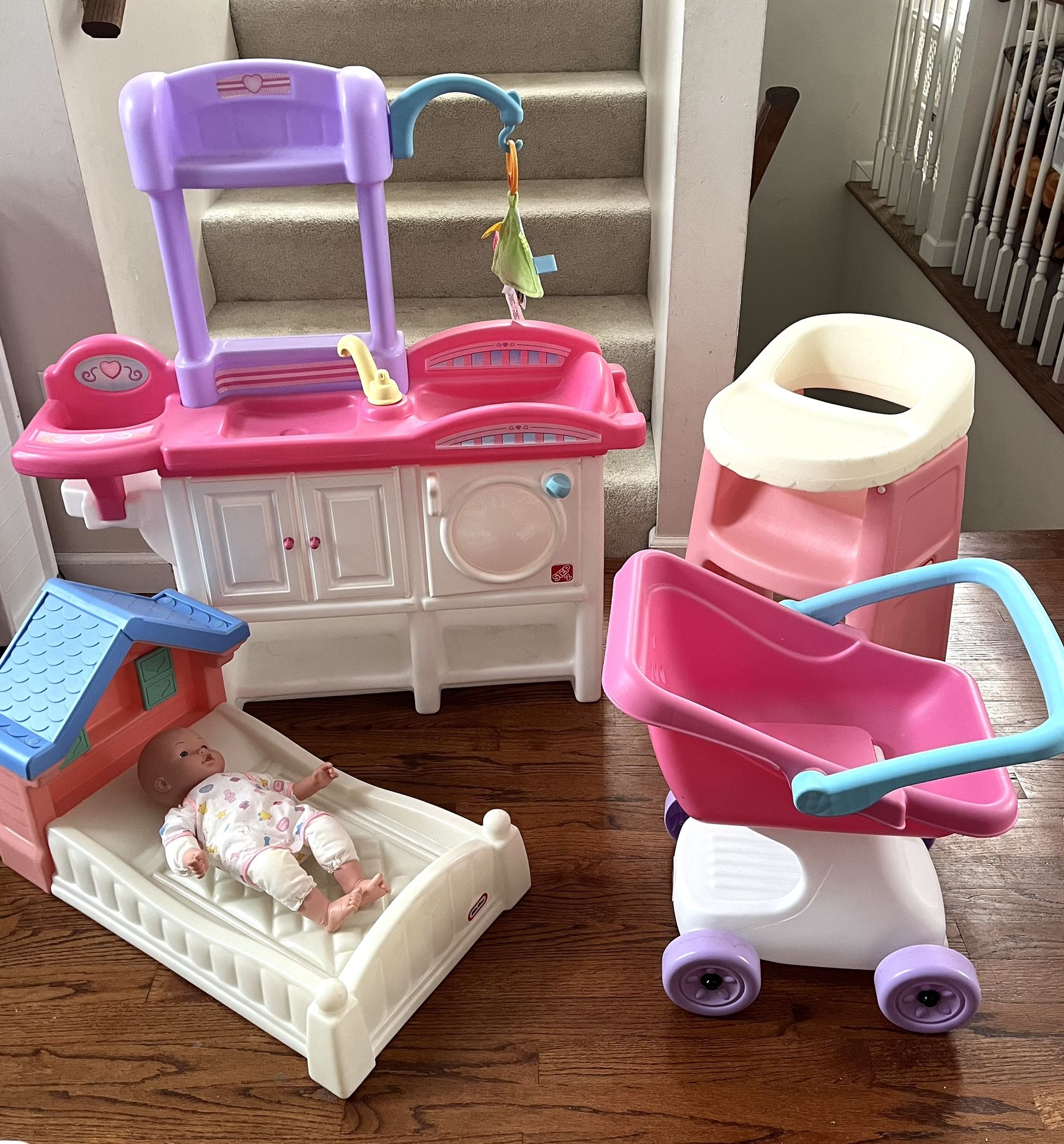 Little Tikes Step 2 Doll Play Toys. Stroller, Bed, Changing Center, High Chair ($95 For All)