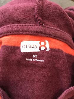 Boys 4T/5T Crazy 8 Orange & Maroon Hoodie