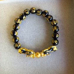 2 pi yao black bracelet with gold