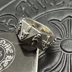 Chrome Hearts 925 silver Dagger Pentagon Ring.