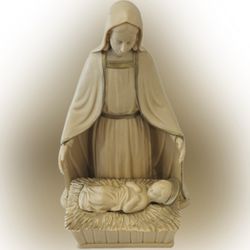 Mother Mary BABY JESUS CHRIST Original Vintage Antique Fine Art 1961 Bakelite Composition Icon RARE STAR BRAND Collectible Vintage Statue Manger